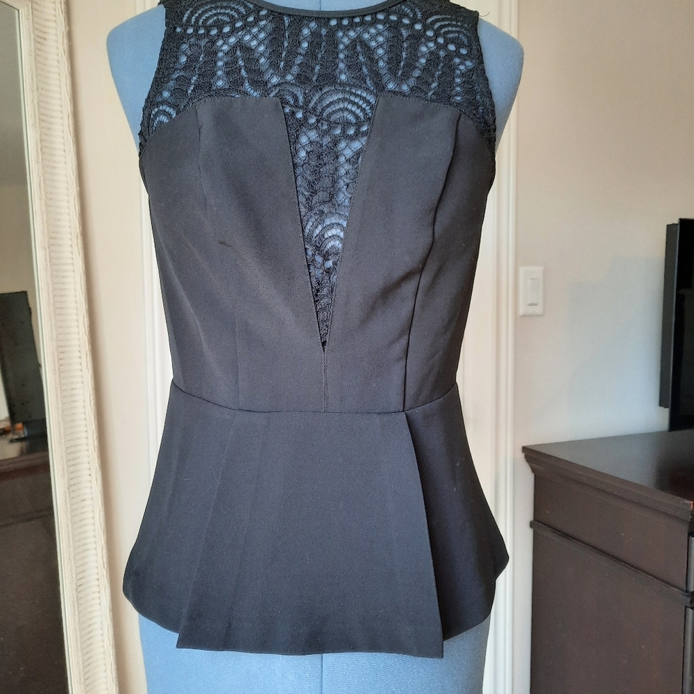 Dynamite peplum style lacy black top